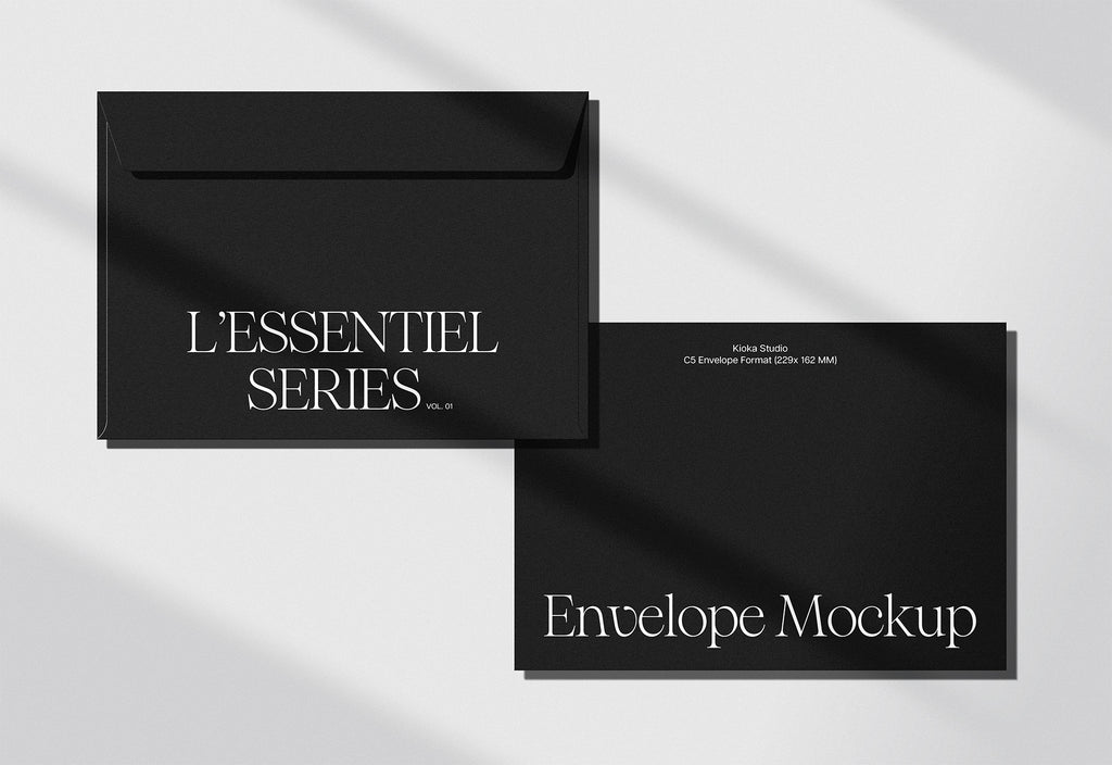C5 Envelope Mockup Collection - Front & Back Views | L'Essentiel Series Vol. 01