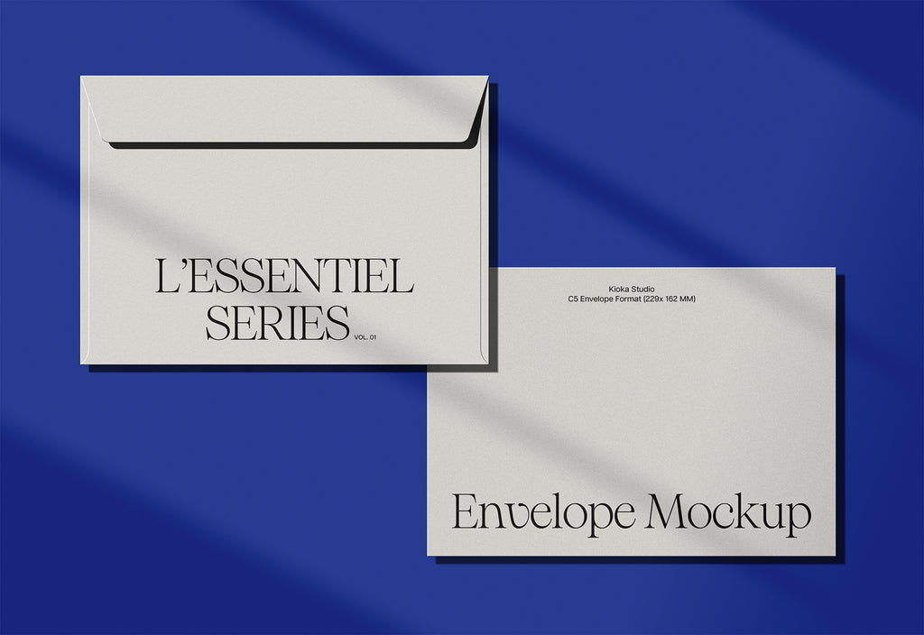 C5 Envelope Mockup Collection - Front & Back Views | L'Essentiel Series Vol. 01