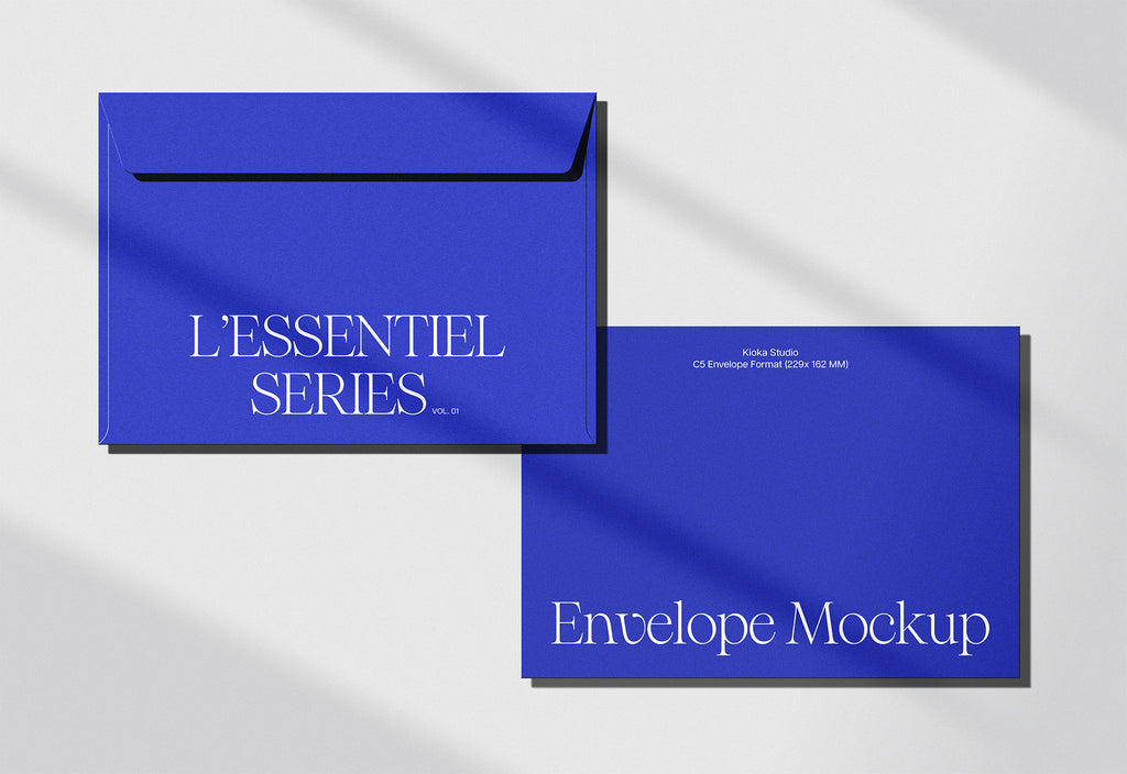 C5 Envelope Mockup Collection - Front & Back Views | L'Essentiel Series Vol. 01