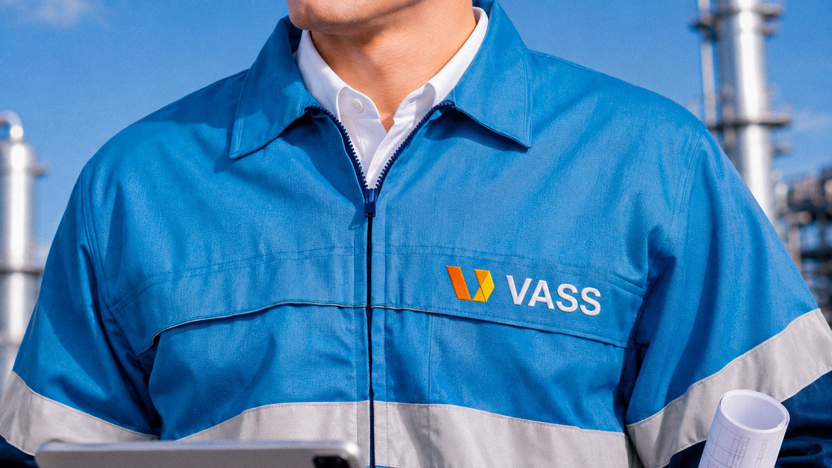 Uniforme de trabajo con el logotipo de Vass
