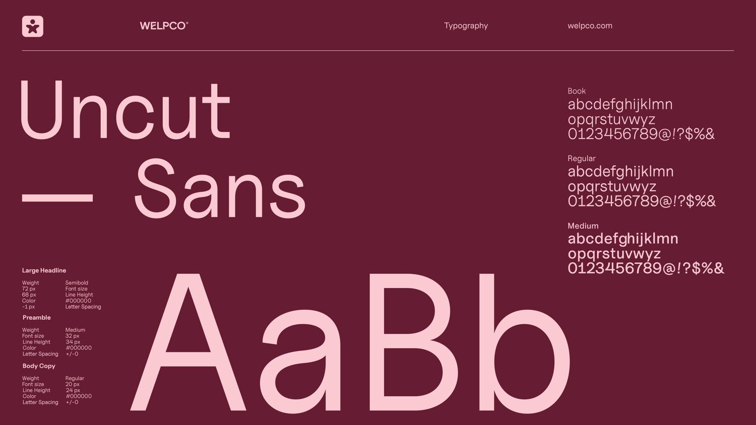 Uncut Sans, tipografía de apoyo