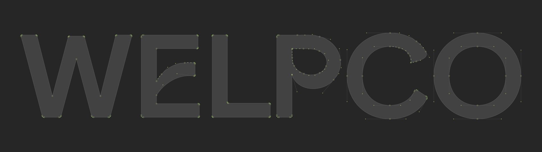 Construcción del logotipo de Welpco